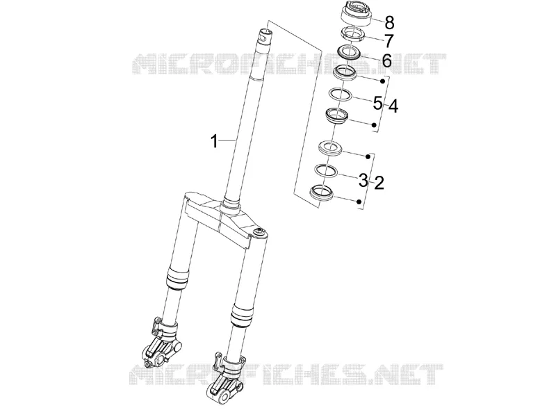 Fork/steering tube - Steering bearing unit GILERA GILERA-SCOOTER 50 RUNNER 2015  Runner SP