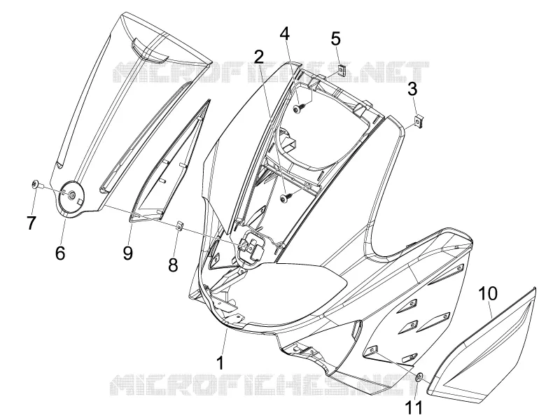 Front shield GILERA GILERA-SCOOTER 50 RUNNER 2010  Runner SP