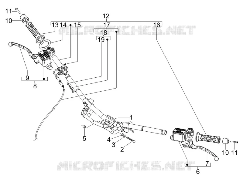 Handlebars - Master cil. GILERA GILERA-SCOOTER 50 RUNNER 2016  Runner SP
