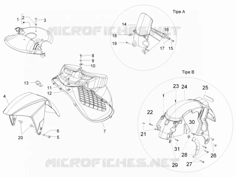 Wheel huosing - Mudguard GILERA GILERA-SCOOTER 50 RUNNER 2014  Runner SP
