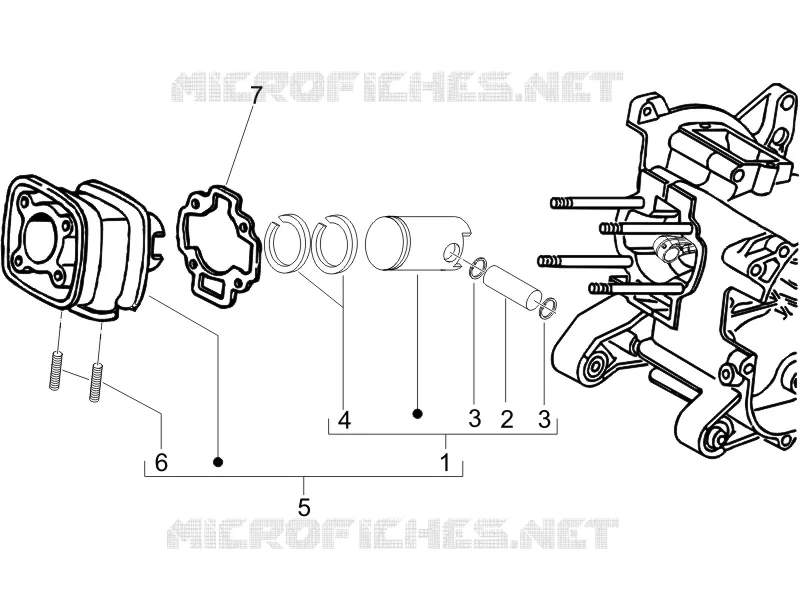 Cylinder-piston-wrist pin unit GILERA GILERA-SCOOTER 50 RUNNER 2005  Runner SP Race
