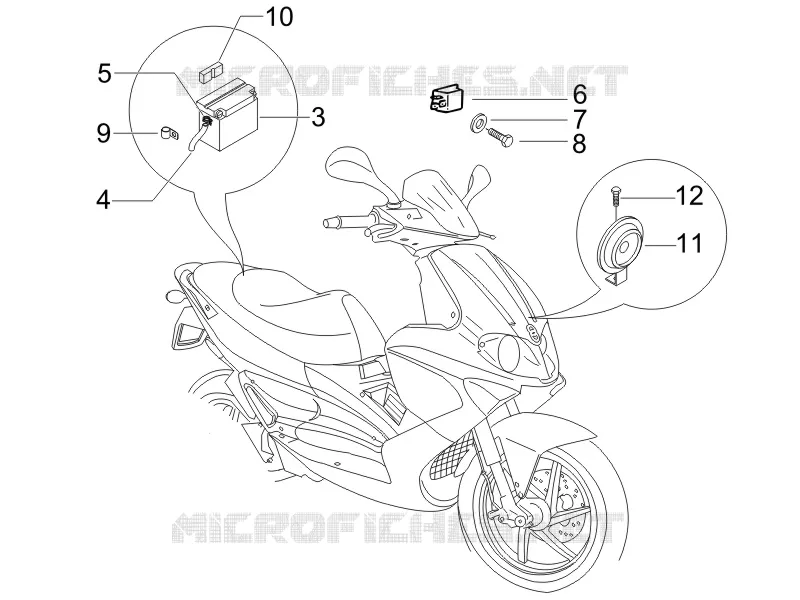 Remote control switches - Battery - Horn GILERA GILERA-SCOOTER 50 RUNNER 2005  Runner SP Race