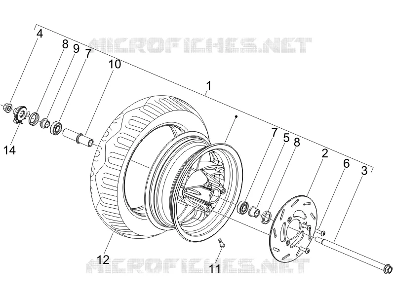 Front wheel GILERA GILERA-SCOOTER 50 STALKER 2006  Stalker