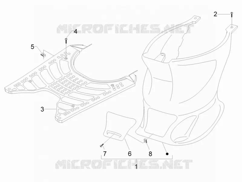 Central cover - Footrests GILERA GILERA-SCOOTER 50 STALKER 2011  Stalker