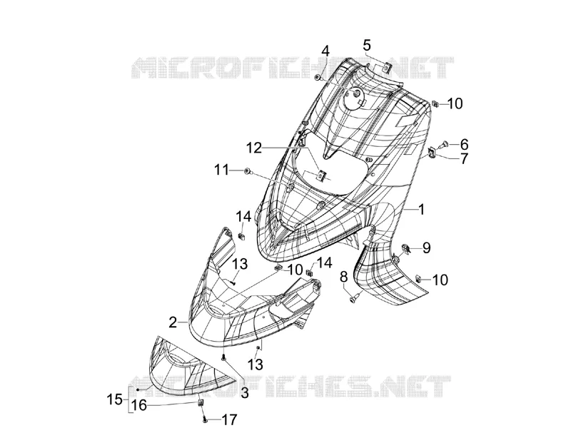 Front shield GILERA GILERA-SCOOTER 50 STALKER 2009  Stalker
