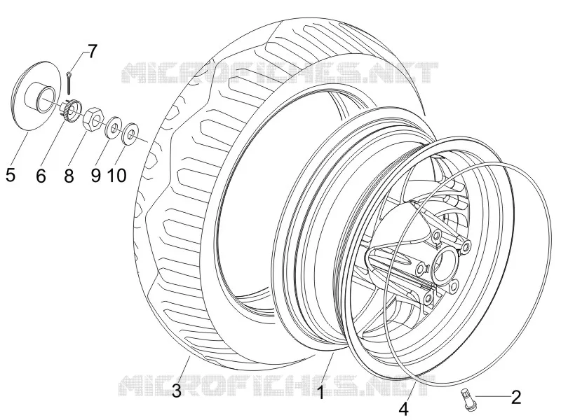 Rear wheel GILERA GILERA-SCOOTER 50 STALKER 2008  Stalker Naked